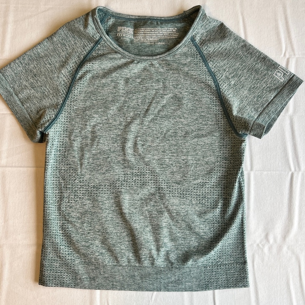 PINK Victoria's Secret Green Seamless Top